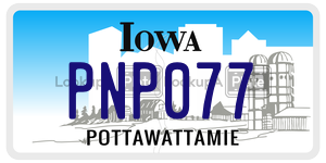 PNP077  license plate in IA