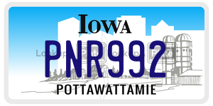 PNR992  license plate in IA