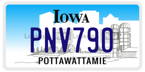 PNV790  license plate in IA