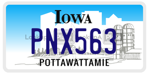 PNX563  license plate in IA