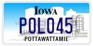 POL045  license plate in IA