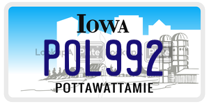 POL992 license plate in Iowa