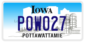 POW027  license plate in IA