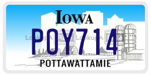 POY714 license plate in Iowa