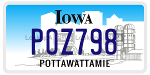 POZ798 license plate in Iowa