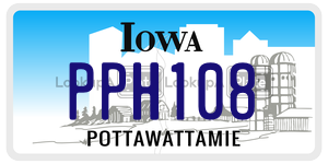 PPH108  license plate in IA