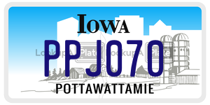 PPJ070  license plate in IA