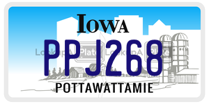 PPJ268  license plate in IA