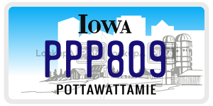 PPP809  license plate in IA