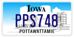 PPS748 license plate in Iowa