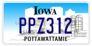 PPZ312  license plate in IA