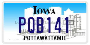 PQB141  license plate in IA
