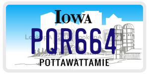 PQR664  license plate in IA