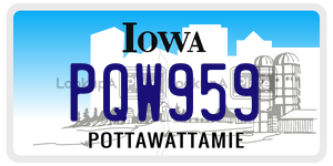 PQW959  license plate in IA