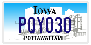 PQY030  license plate in IA