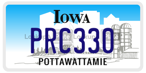 PRC330 license plate in Iowa