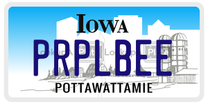 PRPLBEE license plate in Iowa