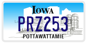 PRZ253  license plate in IA