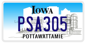PSA305  license plate in IA