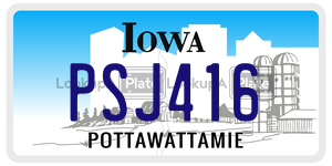 PSJ416  license plate in IA