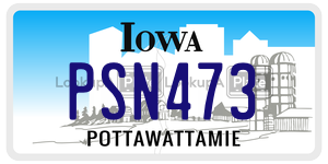 PSN473 license plate in Iowa