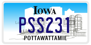 PSS231 license plate in Iowa