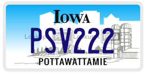 PSV222  license plate in IA