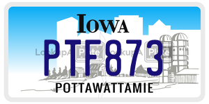 PTF873  license plate in IA