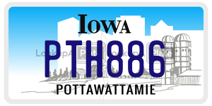 PTH886  license plate in IA