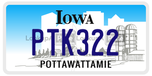 PTK322  license plate in IA