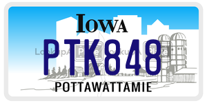 PTK848  license plate in IA