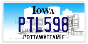 PTL598  license plate in IA