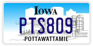 PTS809  license plate in IA