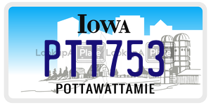 PTT753  license plate in IA