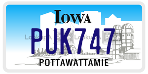 PUK747  license plate in IA