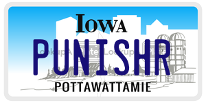 PUNISHR  license plate in IA