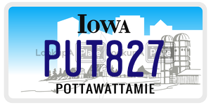 PUT827  license plate in IA