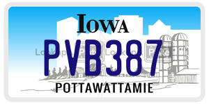 PVB387 license plate in Iowa