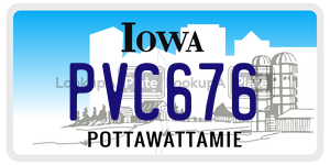 PVC676  license plate in IA