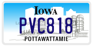 PVC818  license plate in IA