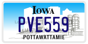 PVE559  license plate in IA