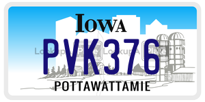 PVK376  license plate in IA