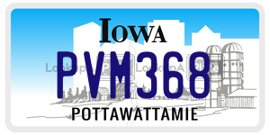 PVM368  license plate in IA