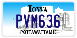 PVM636  license plate in IA