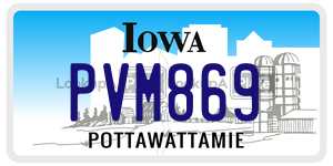 PVM869  license plate in IA