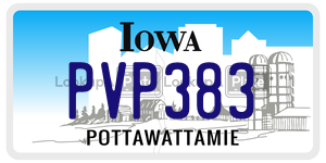 PVP383  license plate in IA