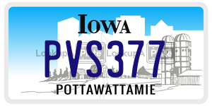 PVS377  license plate in IA