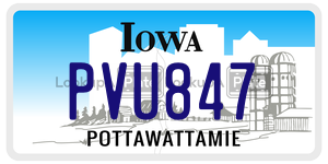 PVU847  license plate in IA