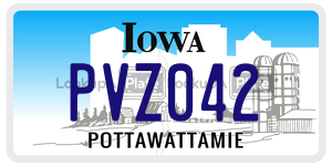 PVZ042  license plate in IA
