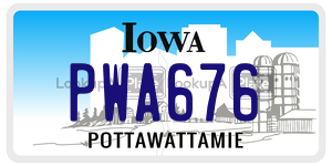 PWA676  license plate in IA